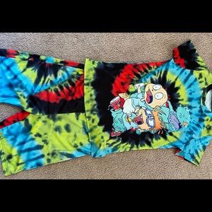 Tie dye Rug Rat 2 piece short set